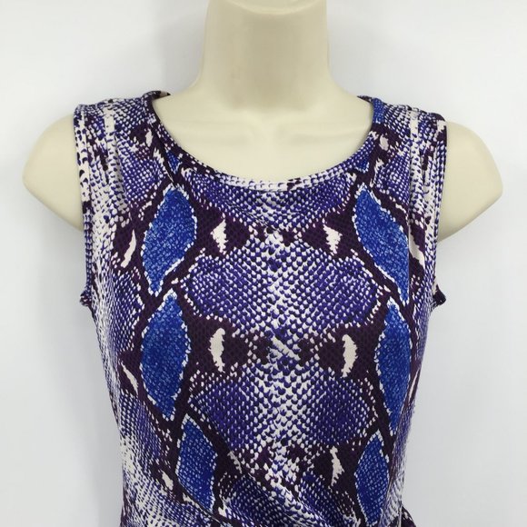 DVF Diane von Furstenberg New Della Python Pop Blue Iris dress silk snake new 4 - Picture 2 of 5